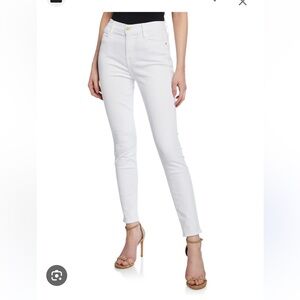 FRAME white stretch denim skinny mid rise